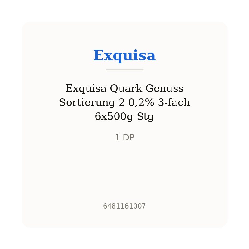 Exquisa Quark Genuss Sortierung 2 0,2% 3-fach 6x500g Stg