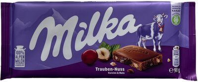 Milka Schokoladentafel Nüssen und Rosinen 90g