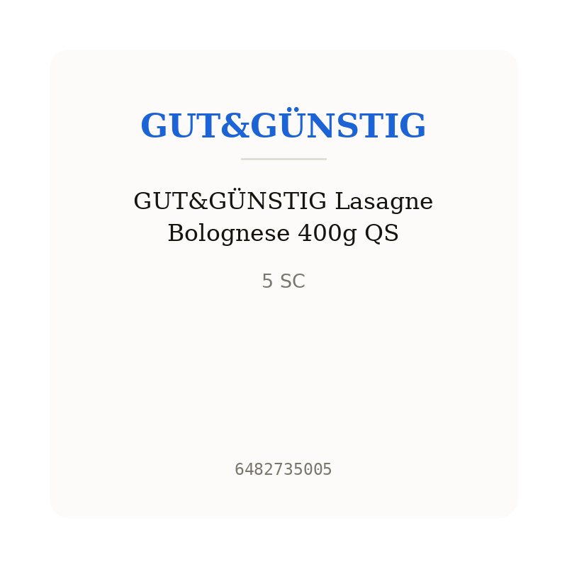 GUT&GÜNSTIG Lasagne Bolognese 400g QS