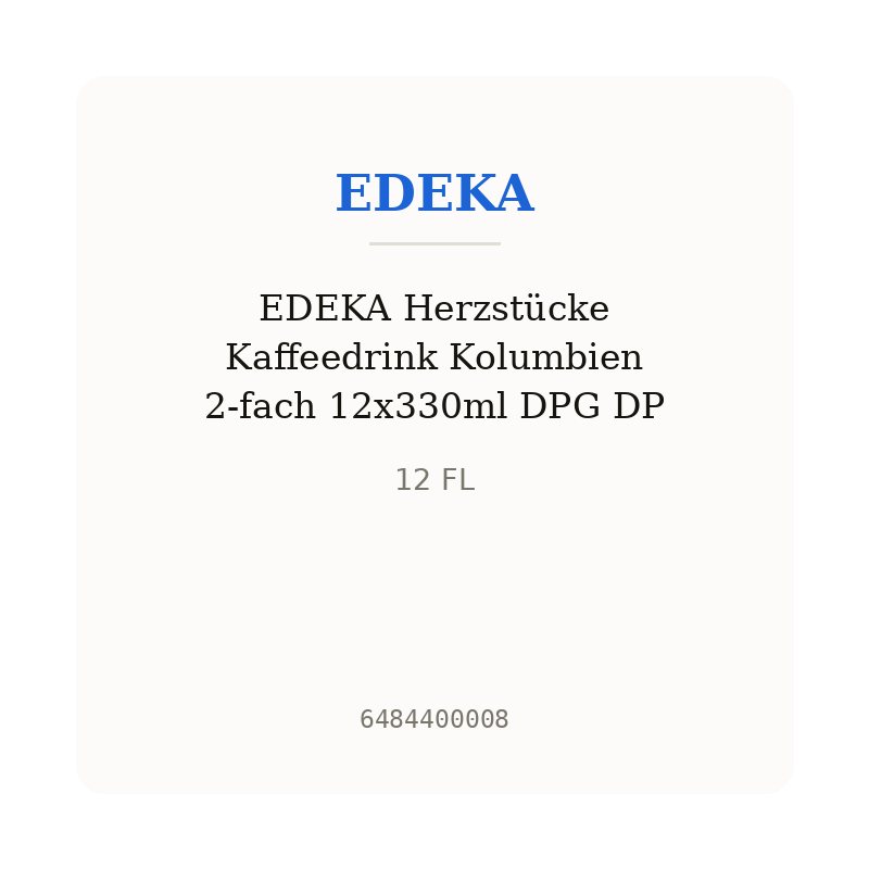 EDEKA Herzstücke Kaffeedrink Kolumbien 2-fach 12x330ml DPG DP
