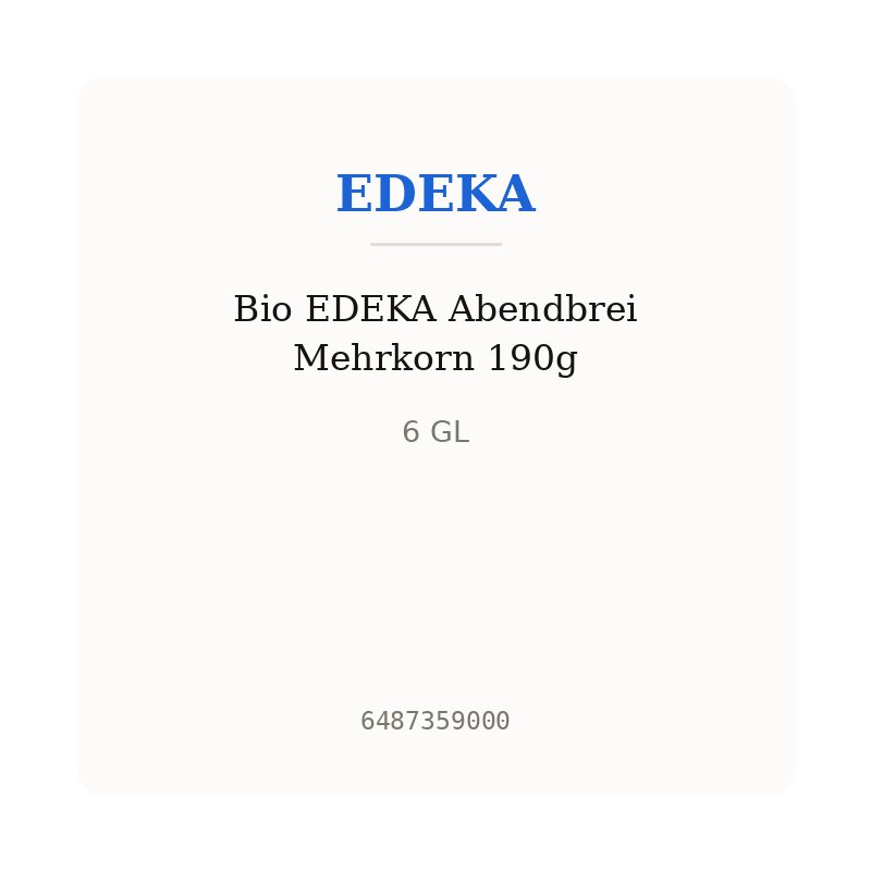 Bio EDEKA Abendbrei Mehrkorn 190g