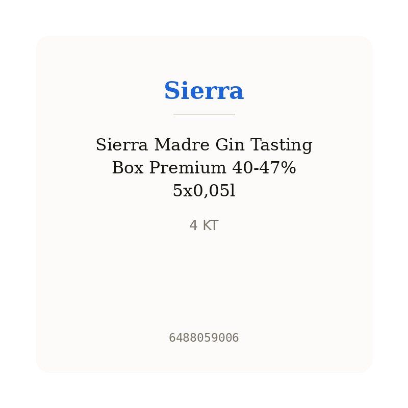 Sierra Madre Gin Tasting Box Premium 40-47% 5x0,05l