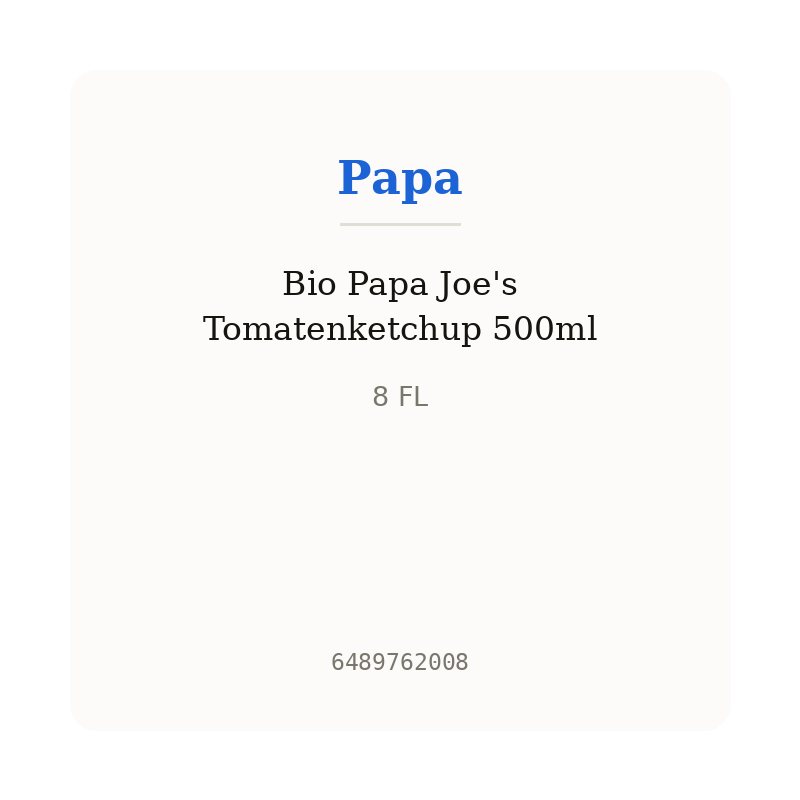 Bio Papa Joe's Tomatenketchup 500ml