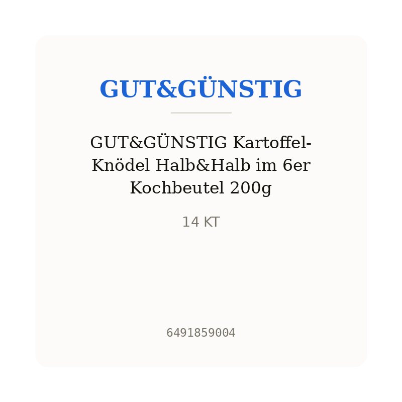 GUT&GÜNSTIG Kartoffel-Knödel Halb&Halb im 6er Kochbeutel 200g