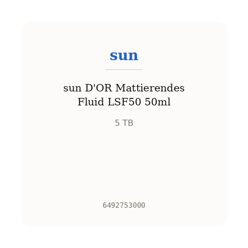 sun D'OR Mattierendes Fluid LSF50 50ml