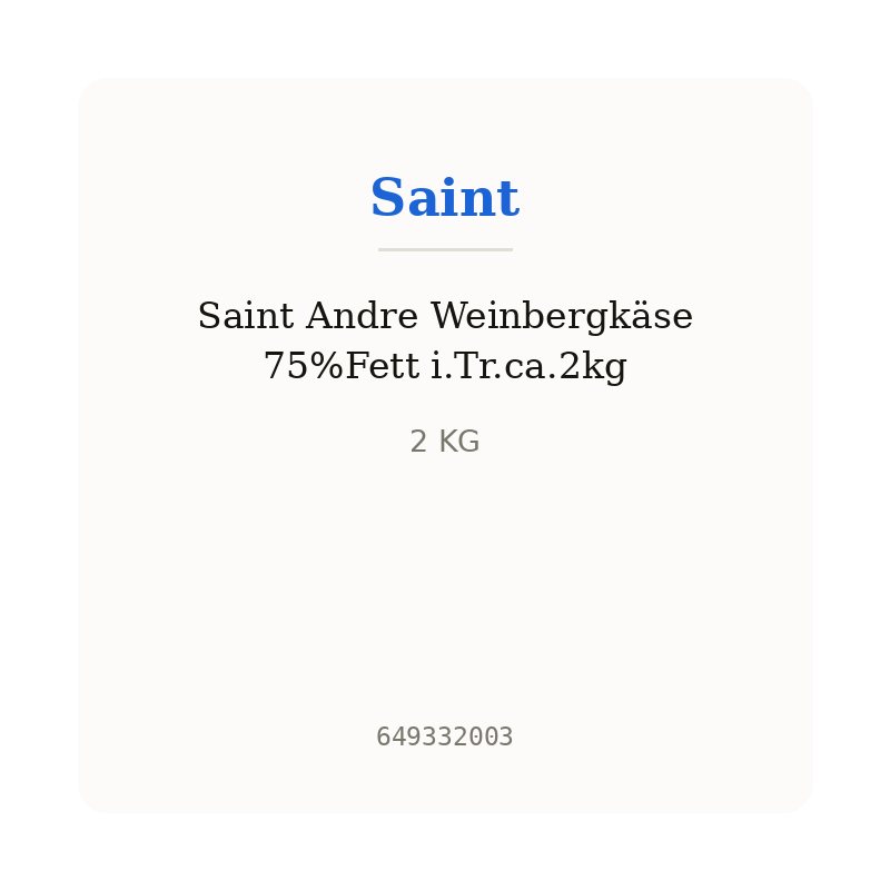 Saint Andre Weinbergkäse 75%Fett i.Tr.ca.2kg
