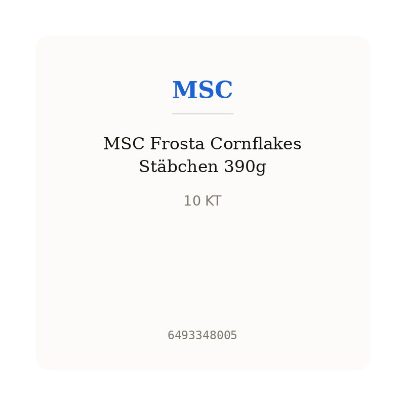 MSC Frosta Cornflakes Stäbchen 390g