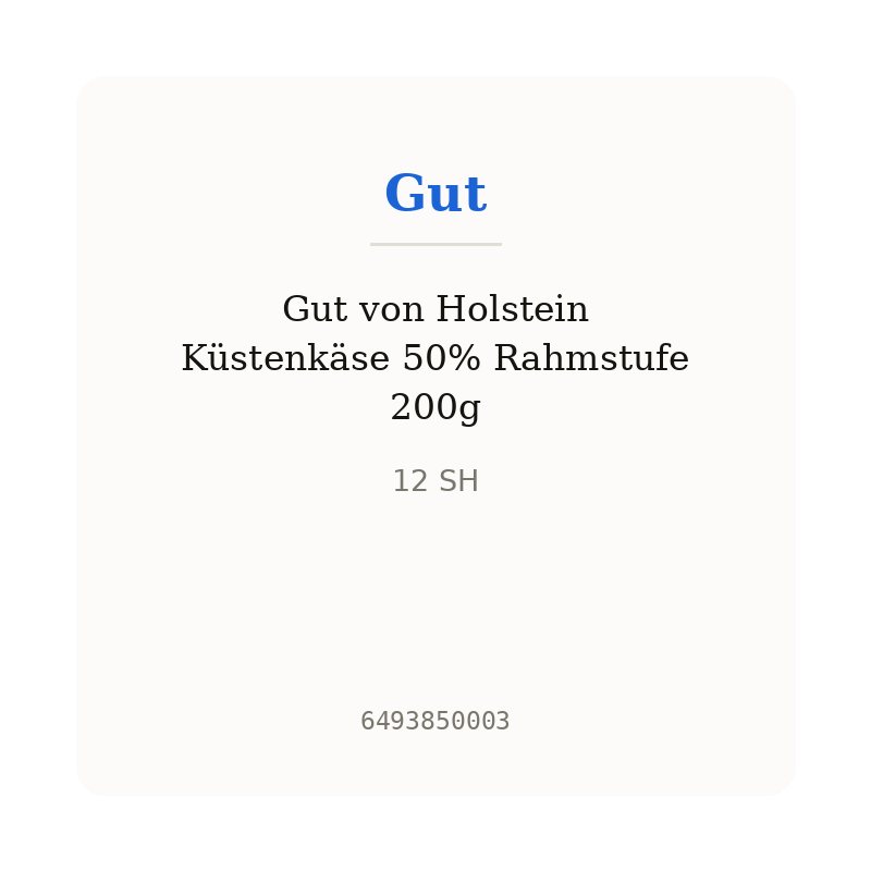 Gut von Holstein Küstenkäse 50% Rahmstufe 200g