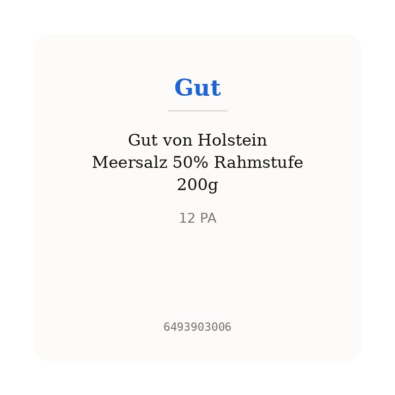 Gut von Holstein Meersalz 50% Rahmstufe 200g