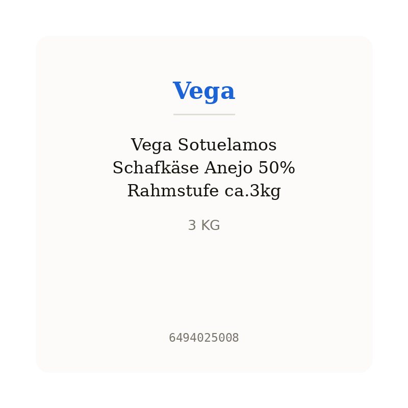 Vega Sotuelamos Schafkäse Anejo 50% Rahmstufe ca.3kg