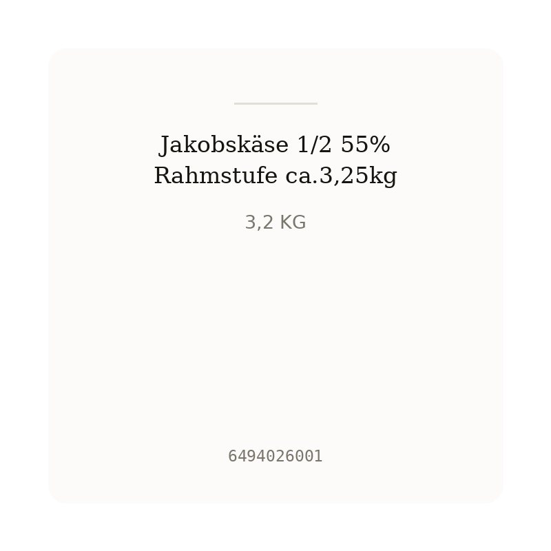 Jakobskäse 1/2 55% Rahmstufe ca.3,25kg