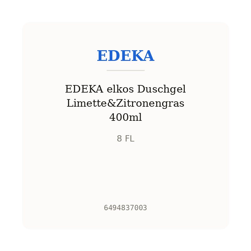 EDEKA elkos Duschgel Limette&Zitronengras 400ml