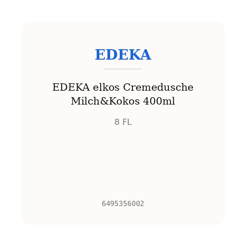EDEKA elkos Cremedusche Milch&Kokos 400ml