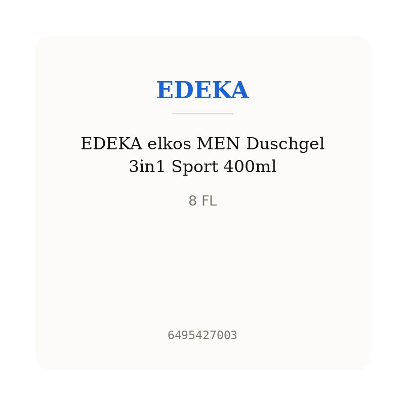 EDEKA elkos MEN Duschgel 3in1 Sport 400ml