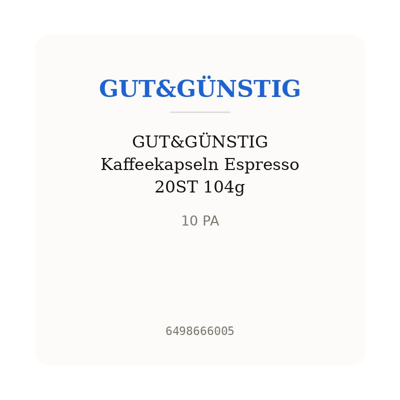 GUT&GÜNSTIG Kaffeekapseln Espresso 20ST 104g
