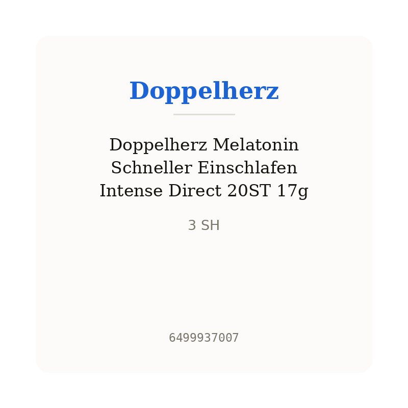 Doppelherz Melatonin Schneller Einschlafen Intense Direct 20ST 17g