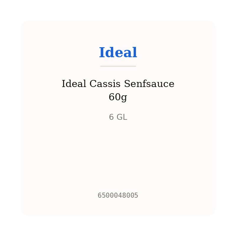 Ideal Cassis Senfsauce 60g