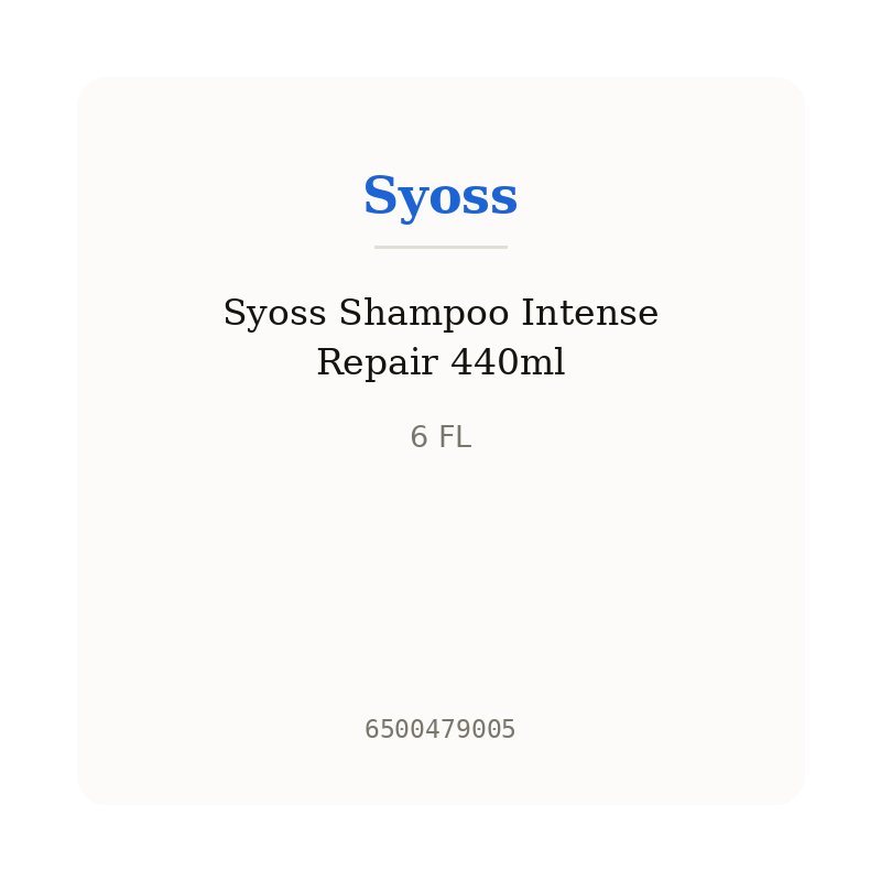 Syoss Shampoo Intense Repair 440ml