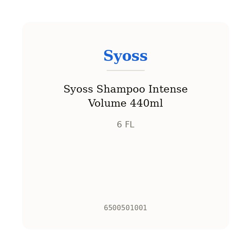 Syoss Shampoo Intense Volume 440ml