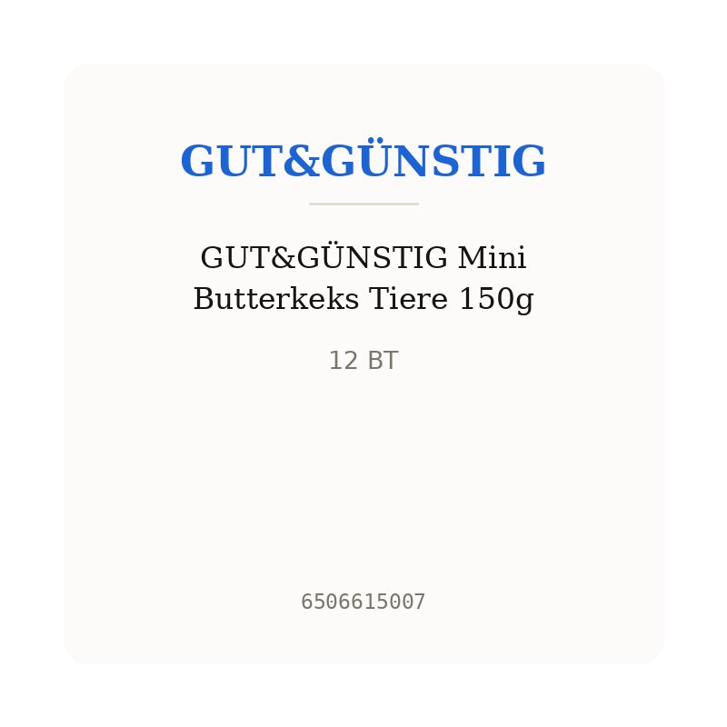 GUT&GÜNSTIG Mini Butterkeks Tiere 150g