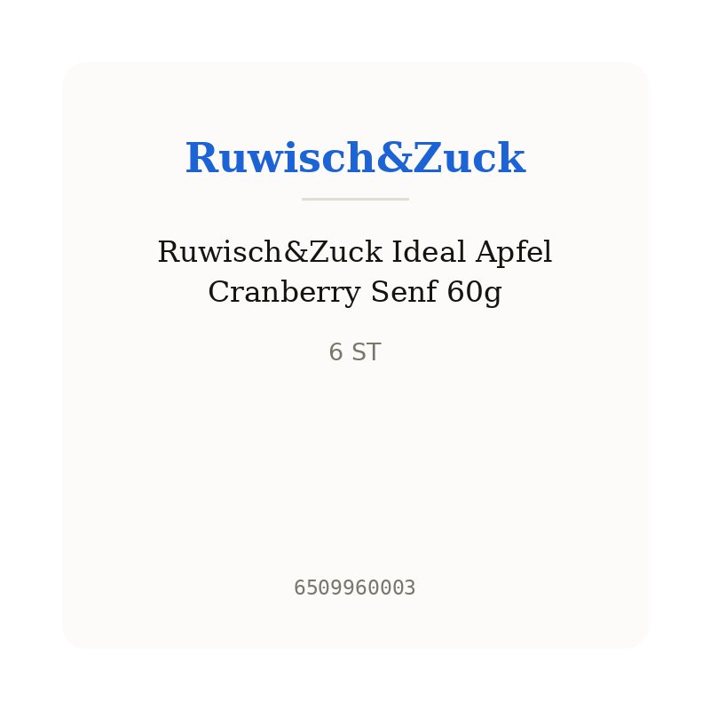 Ruwisch&Zuck Ideal Apfel Cranberry Senf 60g