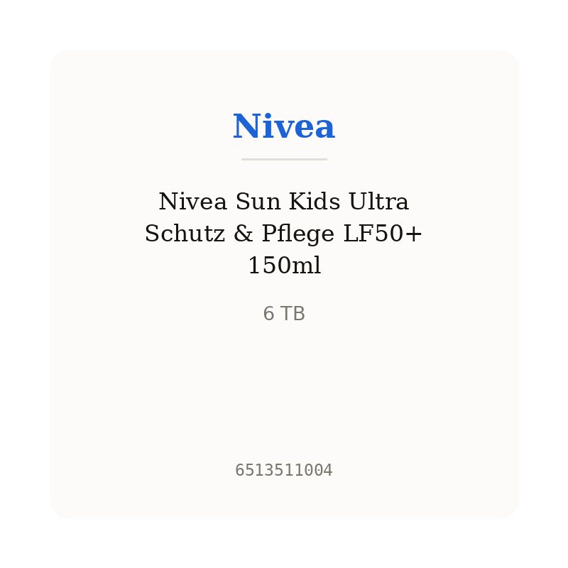 Nivea Sun Kids Ultra Schutz & Pflege LF50+ 150ml