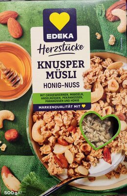 EDEKA Herzstücke Knuspermüsli Honig-Nuss 500g