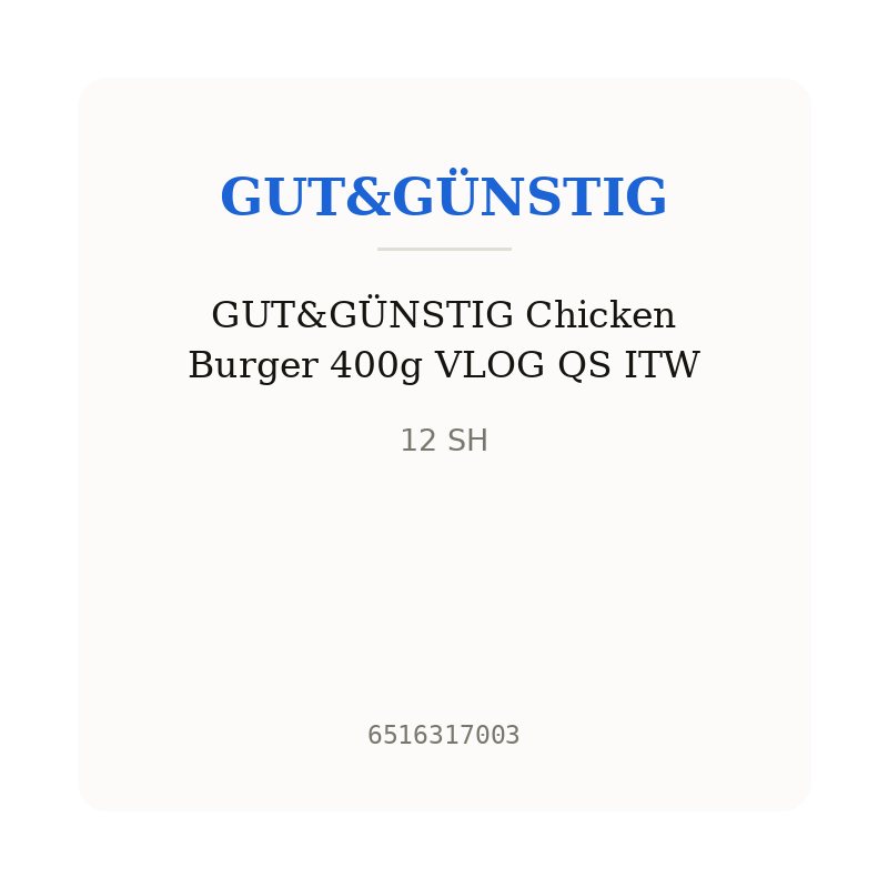 GUT&GÜNSTIG Chicken Burger 400g VLOG QS ITW