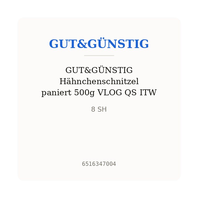 GUT&GÜNSTIG Hähnchenschnitzel paniert 500g VLOG QS ITW