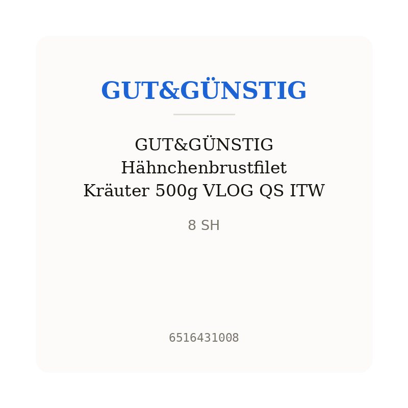GUT&GÜNSTIG Hähnchenbrustfilet Kräuter 500g VLOG QS ITW