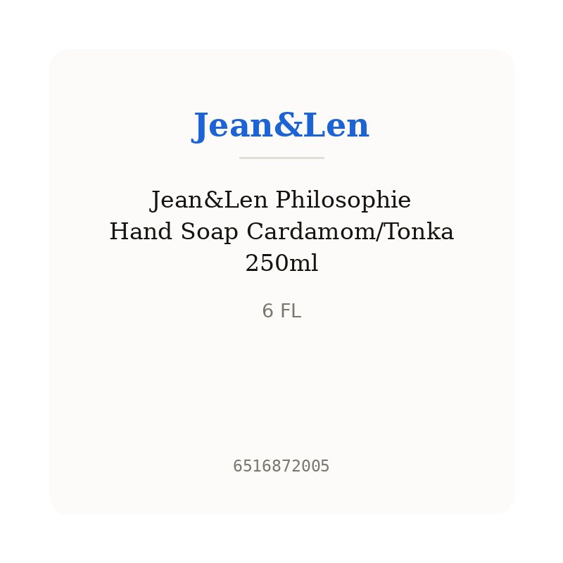 Jean&Len Philosophie Hand Soap Cardamom/Tonka 250ml