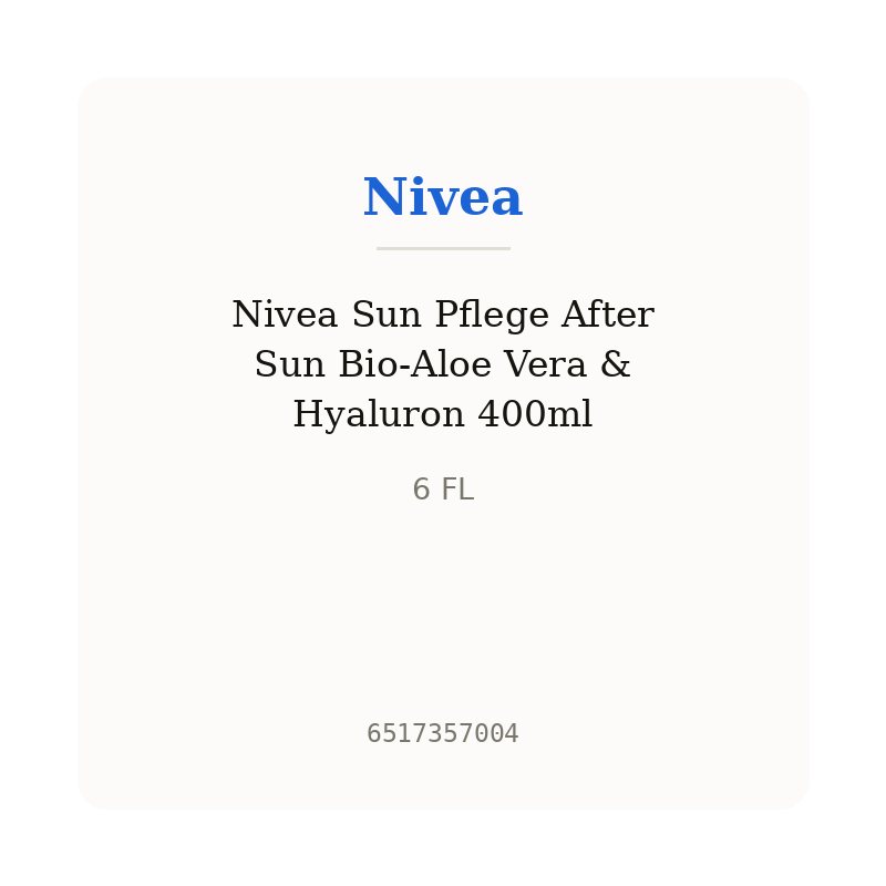 Nivea Sun Pflege After Sun Bio-Aloe Vera & Hyaluron 400ml