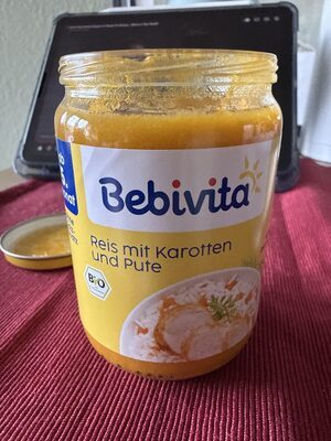 Bio Bebivita Menüs Reis mit Karotten und Pute ab 5.Monat 190g