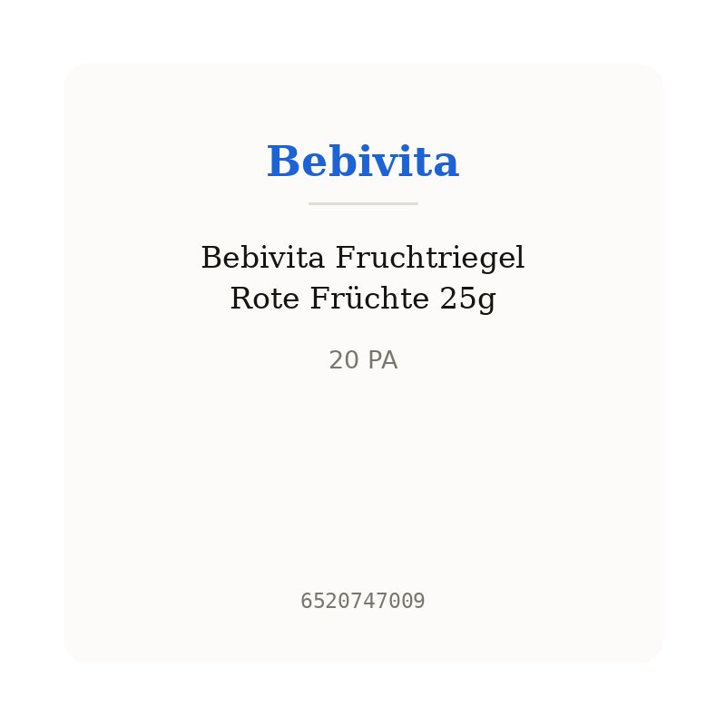 Bebivita Fruchtriegel Rote Früchte 25g