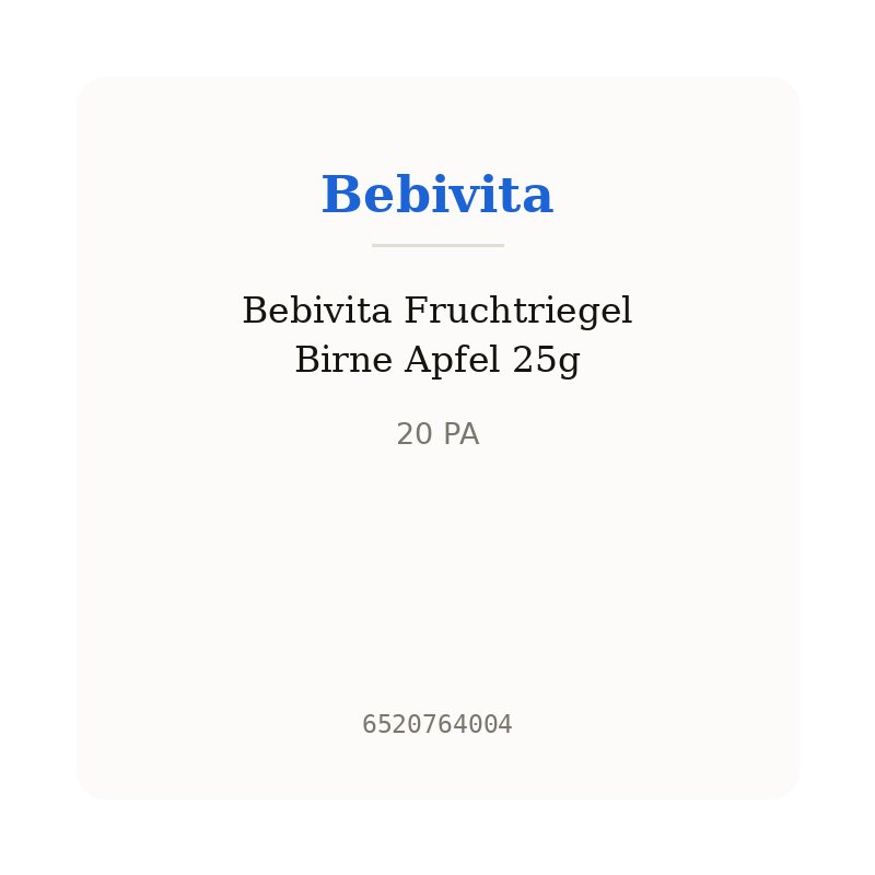 Bebivita Fruchtriegel Birne Apfel 25g