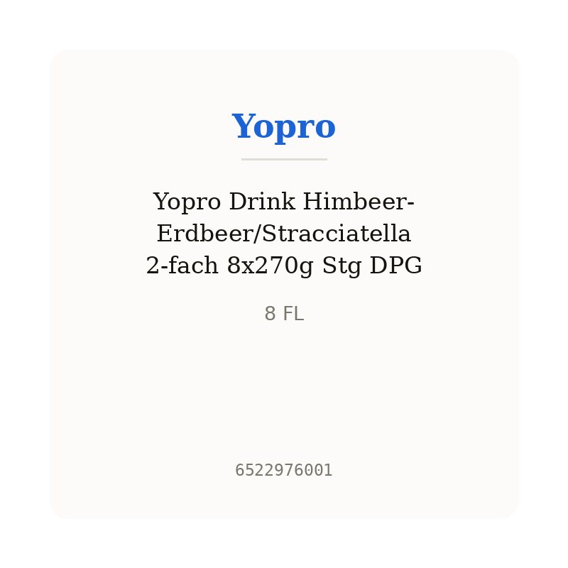 Yopro Drink Himbeer-Erdbeer/Stracciatella 2-fach 8x270g Stg DPG
