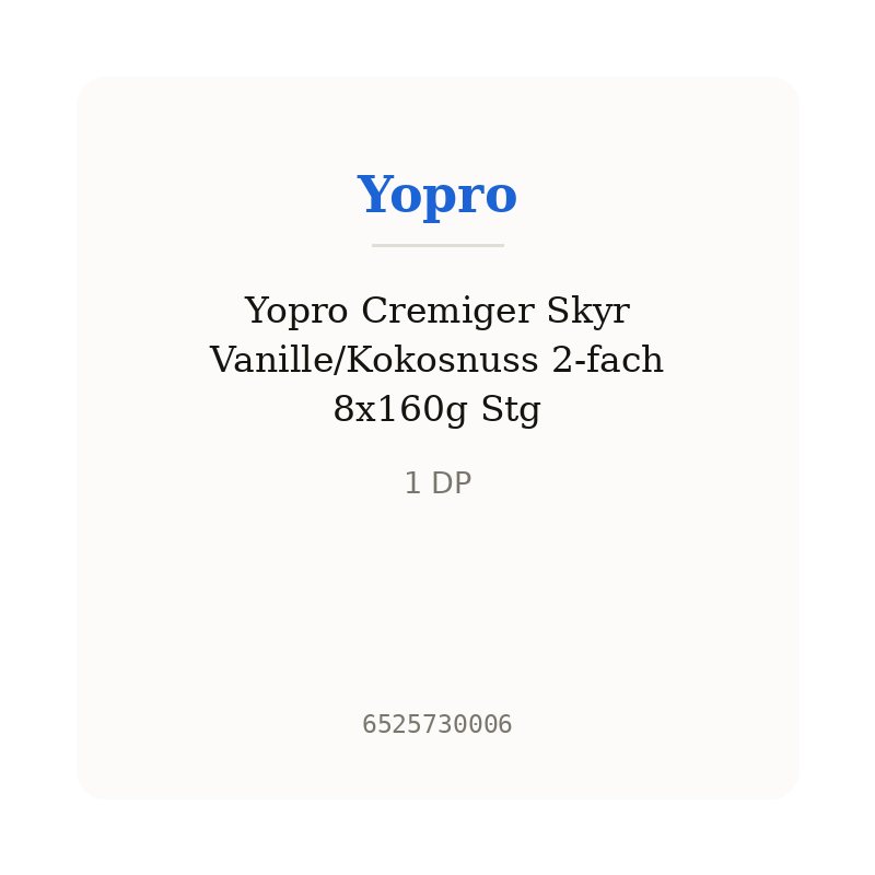 Yopro Cremiger Skyr Vanille/Kokosnuss 2-fach 8x160g Stg