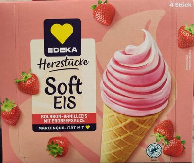 EDEKA Herzstücke Soft-Eis Vanille Erdbeer 4x135ml