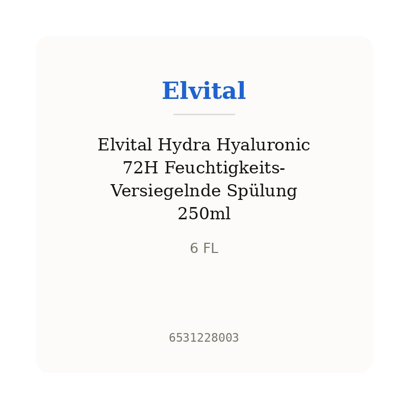 Elvital Hydra Hyaluronic 72H Feuchtigkeits-Versiegelnde Spülung 250ml
