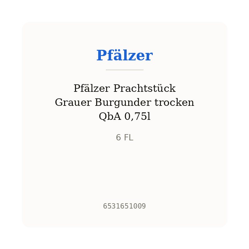 Pfälzer Prachtstück Grauer Burgunder trocken QbA 0,75l