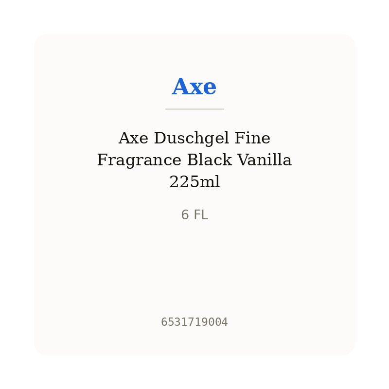 Axe Duschgel Fine Fragrance Black Vanilla 225ml