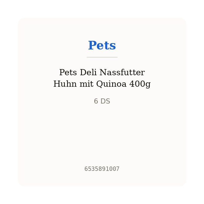 Pets Deli Nassfutter Huhn mit Quinoa 400g
