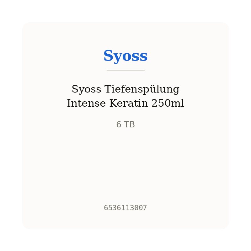 Syoss Tiefenspülung Intense Keratin 250ml