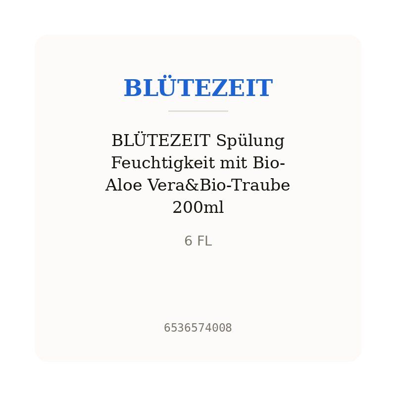 BLÜTEZEIT Spülung Feuchtigkeit mit Bio-Aloe Vera&Bio-Traube 200ml