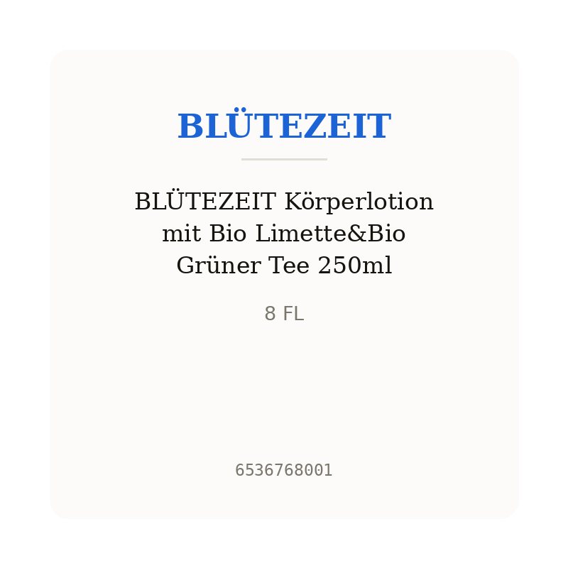 BLÜTEZEIT Körperlotion mit Bio Limette&Bio Grüner Tee 250ml