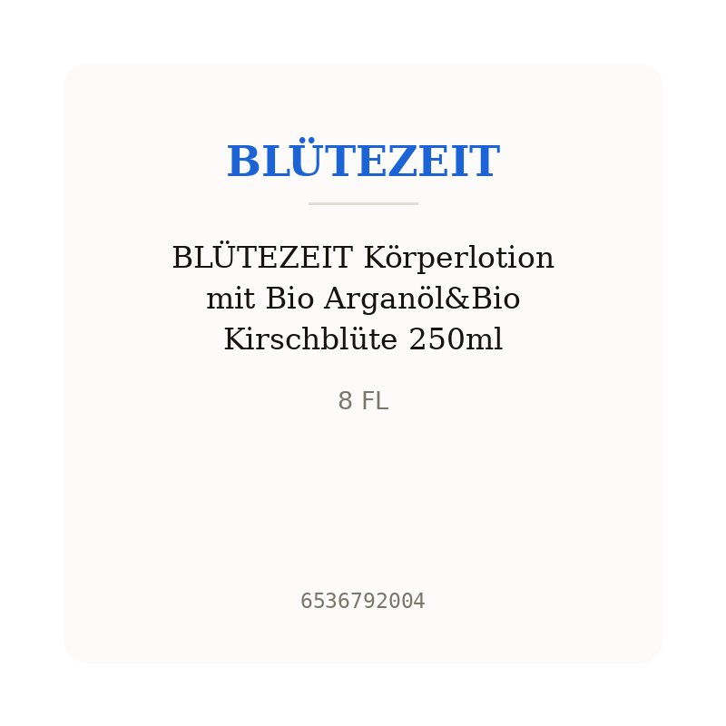 BLÜTEZEIT Körperlotion mit Bio Arganöl&Bio Kirschblüte 250ml