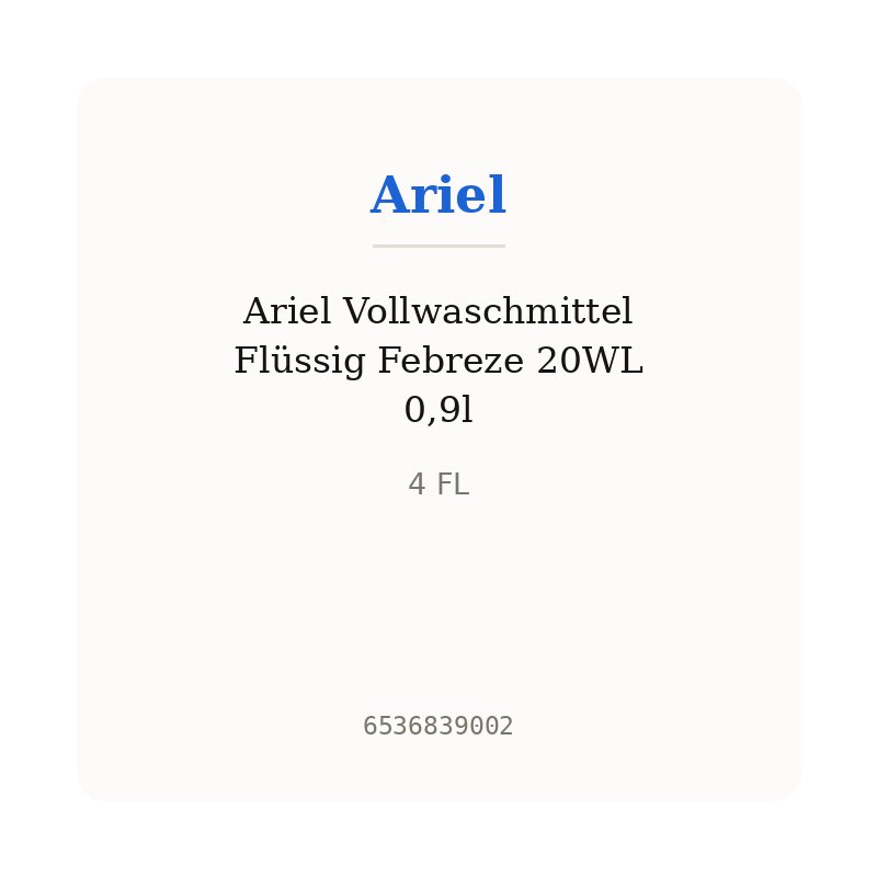 Ariel Vollwaschmittel Flüssig Febreze 20WL 0,9l