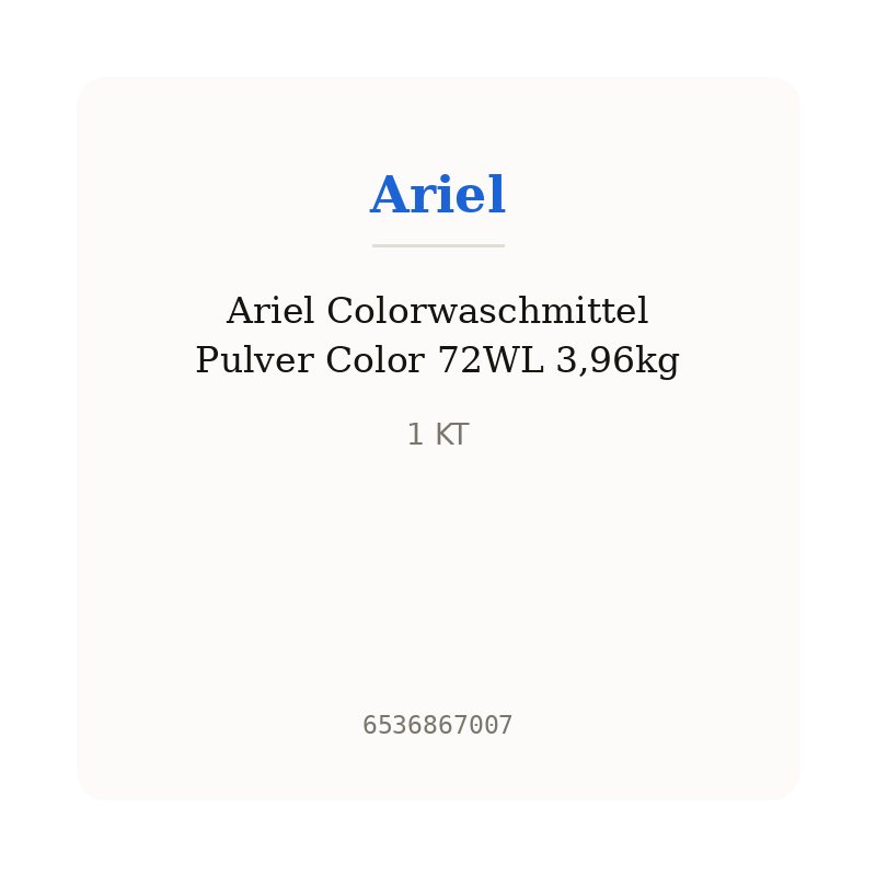 Ariel Colorwaschmittel Pulver Color 72WL 3,96kg