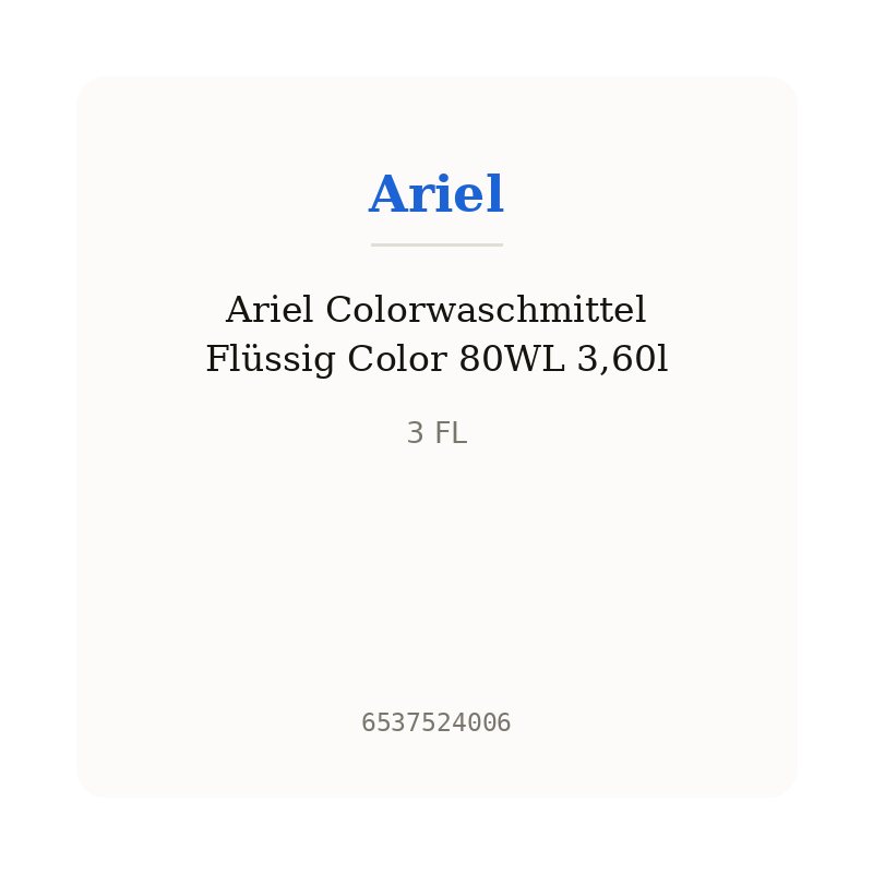 Ariel Colorwaschmittel Flüssig Color 80WL 3,60l