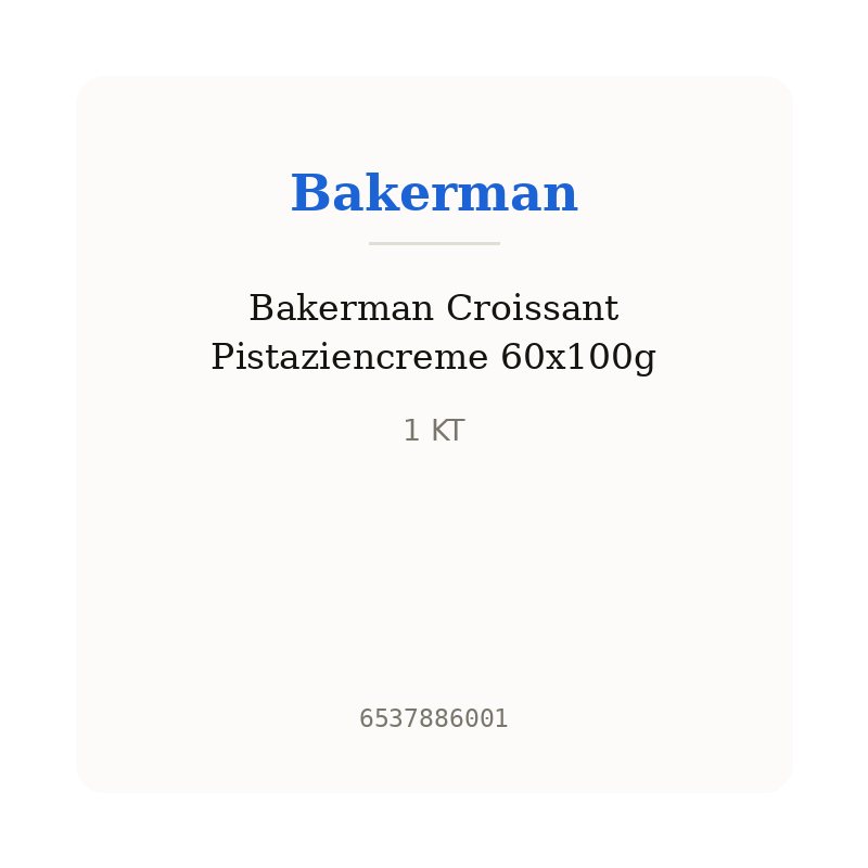 Bakerman Croissant Pistaziencreme 60x100g